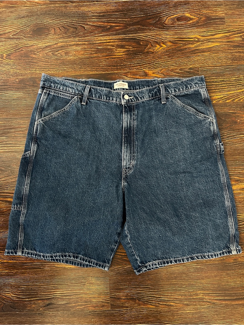 LEVI'S Denim Carpenter Shorts Men's 42 Blue Baggy 90s Grunge Jorts